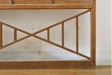 アンティーク建具　涼しげな和の空間づくりにおすすめ御簾戸2枚セット(簾戸、簀戸、葭戸、夏障子、夏戸、引き戸、建具)(R-063015)