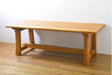 中古　飛騨産業　PROVINCIAL(プロヴィンシャル・プロビンシャル)　お部屋に馴染みやすいナチュラルカラーのタバーンテーブル(ダイニングテーブル、4人掛け、6人掛け、作業台)(定価約52万円)(R-063016)