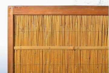 アンティーク建具　涼しげな和の空間づくりにおすすめ御簾戸4枚セット(簾戸、簀戸、葭戸、夏障子、夏戸、引き戸、建具)(R-063018)