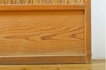 アンティーク建具　涼しげな和の空間づくりにおすすめ御簾戸4枚セット(簾戸、簀戸、葭戸、夏障子、夏戸、引き戸、建具)(R-063018)