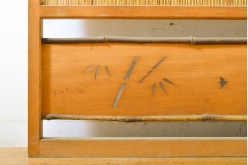 アンティーク建具　涼しげな和の空間づくりにおすすめ御簾戸2枚セット(簾戸、簀戸、葭戸、夏障子、夏戸、引き戸、建具)(R-063019)