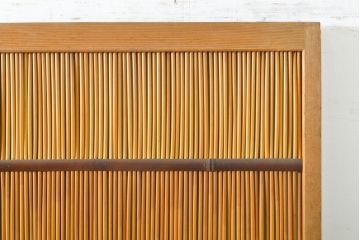 アンティーク建具　涼しげな和の空間づくりにおすすめ御簾戸2枚セット(簾戸、簀戸、葭戸、夏障子、夏戸、引き戸、建具)(R-063020)