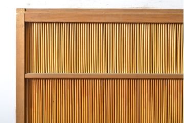 アンティーク建具　涼しげな和の空間づくりにおすすめ御簾戸2枚セット(簾戸、簀戸、葭戸、夏障子、夏戸、引き戸、建具)(R-063020)