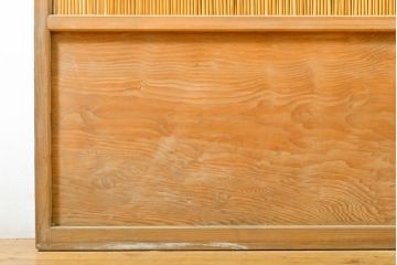 アンティーク建具　涼しげな和の空間づくりにおすすめ御簾戸2枚セット(簾戸、簀戸、葭戸、夏障子、夏戸、引き戸、建具)(R-063021)