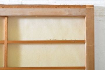 アンティーク建具　ガラス入り　腰板欅(ケヤキ)材　落ち着きのある和を演出する障子戸2枚セット(引き戸、ガラス帯戸、建具)(R-063022)