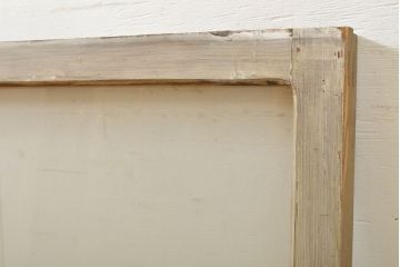 アンティーク建具　シンプルなデザインで使いやすい小窓付きガラス欄間1枚(明かり取り、明り取り、窓、建具)(R-063023)