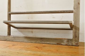 アンティーク建具　シンプルなデザインで使いやすい小窓付きガラス欄間1枚(明かり取り、明り取り、窓、建具)(R-063023)