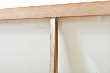 アンティーク建具　シンプルなデザインで使いやすい小窓付きガラス欄間1枚(明かり取り、明り取り、窓、建具)(R-063023)