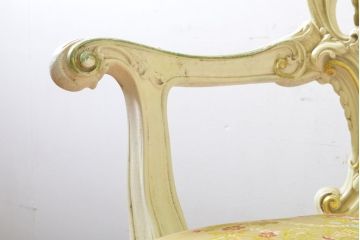 中古　イタリアブランド家具　SILIK(シリック)　細部まで凝った造りが美しいアームチェア(サロンチェア、椅子、イス)(定価約60万円)(R-063025)