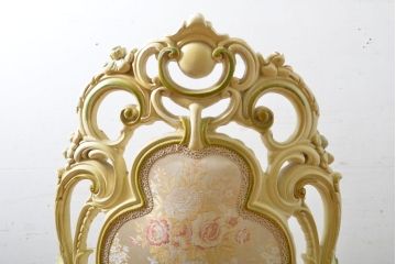 中古　イタリアブランド家具　SILIK(シリック)　細部まで凝った造りが美しいアームチェア(サロンチェア、椅子、イス)(定価約60万円)(R-063025)