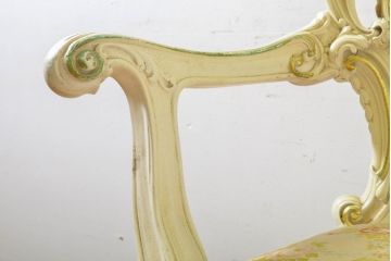 中古　イタリアブランド家具　SILIK(シリック)　細部まで凝った造りが美しいアームチェア(サロンチェア、椅子、イス)(定価約60万円)(R-063026)