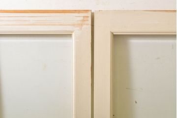 レトロ建具　昭和レトロ　ペイント仕上げ限定　ホワイトペイントが爽やかなガラス戸3枚セット(引き戸、建具)(R-063027)