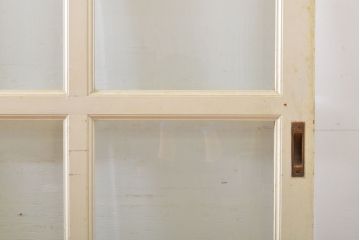 レトロ建具　昭和レトロ　ペイント仕上げ限定　ホワイトペイントが爽やかなガラス戸3枚セット(引き戸、建具)(R-063027)