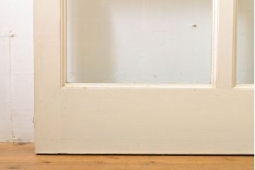 レトロ建具　昭和レトロ　ペイント仕上げ限定　ホワイトペイントが爽やかなガラス戸3枚セット(引き戸、建具)(R-063027)