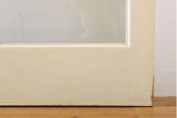 レトロ建具　昭和レトロ　ペイント仕上げ限定　ホワイトペイントが爽やかなガラス戸3枚セット(引き戸、建具)(R-063027)