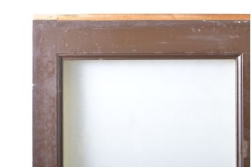 レトロ建具　昭和レトロ　ペイント仕上げ限定　レトロな雰囲気たっぷりなガラス戸2枚セット(引き戸、建具)(R-063028)