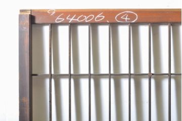 アンティーク建具　和の空間づくりにおすすめなガラス入り障子戸4枚セット(引き戸、ガラス戸、建具)(R-063029)