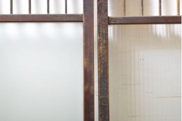 アンティーク建具　和の空間づくりにおすすめなガラス入り障子戸4枚セット(引き戸、ガラス戸、建具)(R-063029)