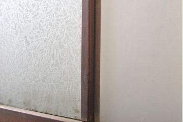 アンティーク建具　和の空間づくりにおすすめなガラス入り障子戸4枚セット(引き戸、ガラス戸、建具)(R-063029)