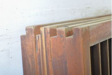 アンティーク建具　和の空間づくりにおすすめなガラス入り障子戸4枚セット(引き戸、ガラス戸、建具)(R-063029)