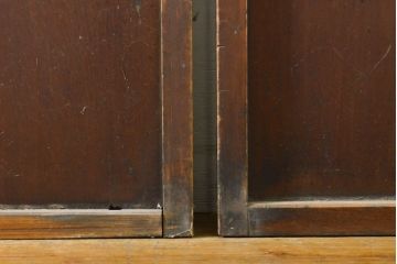 アンティーク建具　和の空間づくりにおすすめなガラス入り障子戸4枚セット(引き戸、ガラス戸、建具)(R-063029)