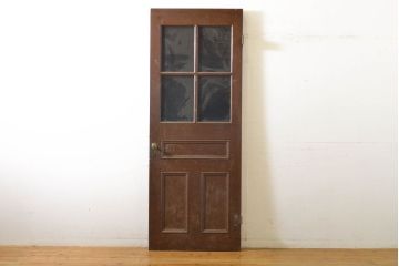 アンティーク建具　ニレ材　大正ロマンの雰囲気香る扉1枚(ドア、木製ドア、建具)(R-063031)