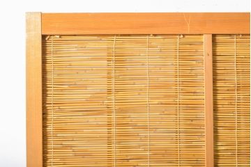 アンティーク建具　彫刻入り!!上品な和の空間を演出する御簾戸4枚セット(簾戸、簀戸、葭戸、夏障子、夏戸、引き戸、建具)(R-063032)