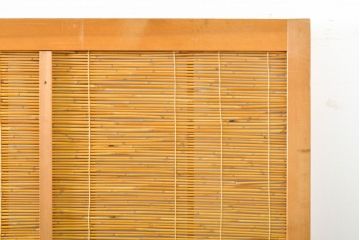 アンティーク建具　彫刻入り!!上品な和の空間を演出する御簾戸4枚セット(簾戸、簀戸、葭戸、夏障子、夏戸、引き戸、建具)(R-063032)