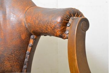 和製アンティーク　レトロな佇まいが魅力の回転チェア(ドクターチェア、デスクチェア、アームチェア、回転イス、椅子、イス)(R-063034)