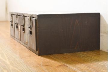 和製アンティーク　明治期　希少!!　丸金具が特徴的な硬貨専用の帳場箪笥(船箪笥、金庫箪笥、古箪笥、ローボード、千両箱、引き出し)(R-063039)