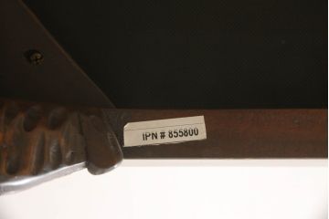 中古　美品　イギリス製　MAITLAND-SMITH(メートランドスミス)　本革(レザー)　透かし彫りデザインがエレガントなアームチェア(イス、椅子、ダイニングチェア)(定価約26万円)(R-063045)