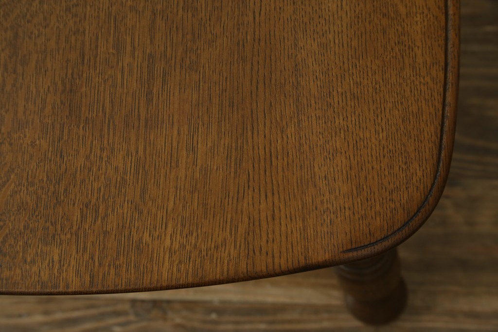 和製ビンテージ　高島屋　ナラ材　座面低め　本革クッション付き!男前な雰囲気漂うスモーカーズボウチェア　(R-063047)