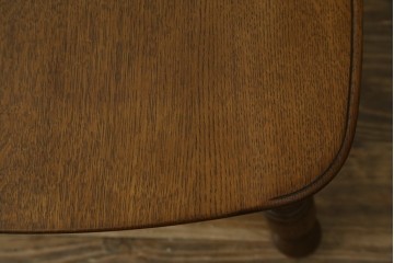 和製ビンテージ　高島屋　ナラ材　座面低め　本革クッション付き!男前な雰囲気漂うスモーカーズボウチェア　(R-063047)