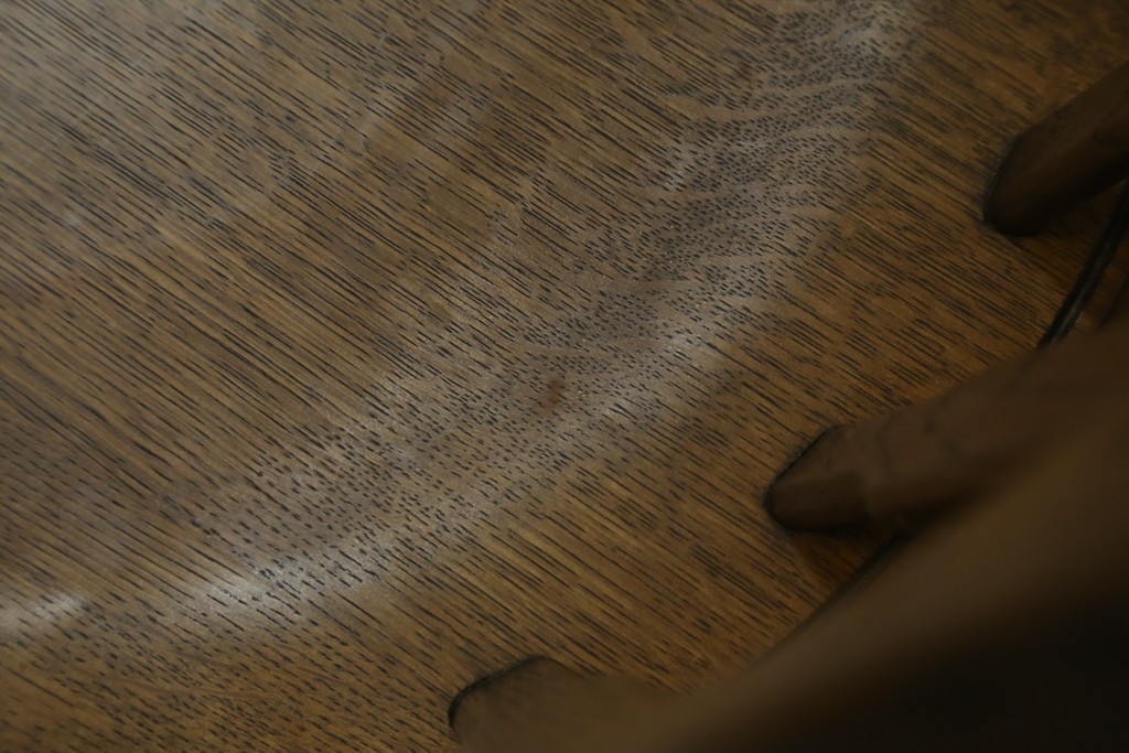 和製ビンテージ　高島屋　ナラ材　座面低め　本革クッション付き!男前な雰囲気漂うスモーカーズボウチェア　(R-063047)