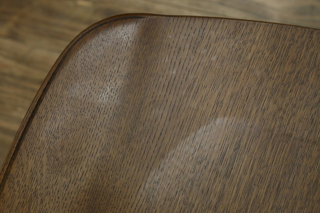 和製ビンテージ　高島屋　ナラ材　座面低め　本革クッション付き!男前な雰囲気漂うスモーカーズボウチェア　(R-063047)