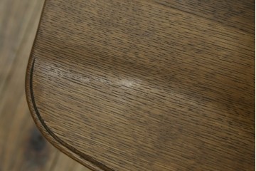 和製ビンテージ　高島屋　ナラ材　座面低め　本革クッション付き!男前な雰囲気漂うスモーカーズボウチェア　(R-063048)