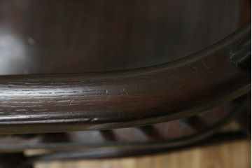 中古　松本民芸家具　#44A型　シックな色合いとクラシカルな佇まいが魅力のウィンザーチェア(ウインザーチェア、アームチェア、板座チェア、ダイニングチェア、椅子、イス)(定価約20万円)(R-063053)