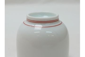 有田　重要無形文化財　十四代　酒井田柿右衛門　柿文　汲盃(共箱付き、酒盃、ぐい呑み、和食器)(R-063055)