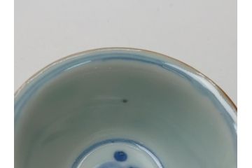  	江戸期　古伊万里　染付　馬文　猪口5点セット(共箱付き、酒器、和食器)(R-063056)