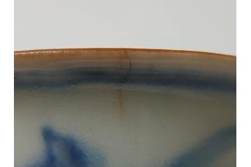  	江戸期　古伊万里　染付　馬文　猪口5点セット(共箱付き、酒器、和食器)(R-063056)
