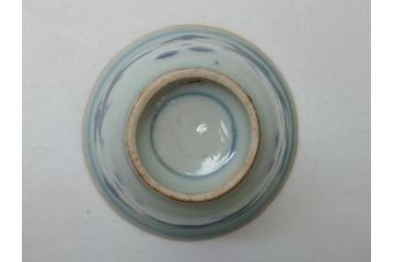  	江戸期　古伊万里　染付　馬文　猪口5点セット(共箱付き、酒器、和食器)(R-063056)