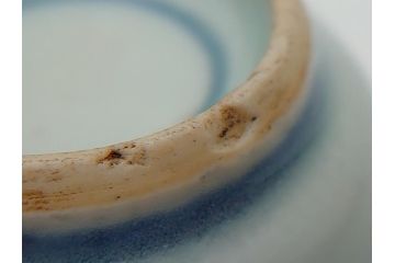  	江戸期　古伊万里　染付　馬文　猪口5点セット(共箱付き、酒器、和食器)(R-063056)