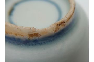  	江戸期　古伊万里　染付　馬文　猪口5点セット(共箱付き、酒器、和食器)(R-063056)