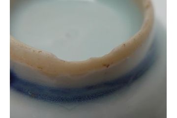  	江戸期　古伊万里　染付　馬文　猪口5点セット(共箱付き、酒器、和食器)(R-063056)