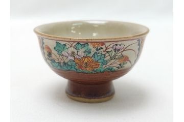 幕末〜明治　松雲堂造　九谷焼　九谷庄三　庄三錦手　彩色金襴手　猪口・碗・徳利セット(共箱付き、酒器、和食器)(R-063057)