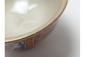 幕末〜明治　松雲堂造　九谷焼　九谷庄三　庄三錦手　彩色金襴手　猪口・碗・徳利セット(共箱付き、酒器、和食器)(R-063057)