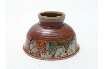 幕末〜明治　松雲堂造　九谷焼　九谷庄三　庄三錦手　彩色金襴手　猪口・碗・徳利セット(共箱付き、酒器、和食器)(R-063057)
