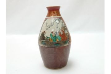 幕末〜明治　松雲堂造　九谷焼　九谷庄三　庄三錦手　彩色金襴手　猪口・碗・徳利セット(共箱付き、酒器、和食器)(R-063057)
