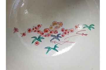 幕末〜明治　松雲堂造　九谷焼　九谷庄三　庄三錦手　彩色金襴手　猪口・碗・徳利セット(共箱付き、酒器、和食器)(R-063057)