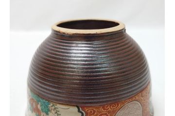 幕末〜明治　松雲堂造　九谷焼　九谷庄三　庄三錦手　彩色金襴手　猪口・碗・徳利セット(共箱付き、酒器、和食器)(R-063057)